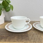 Pyrex Milk Glass Coffee Cup   2 Small Plates Set Vintage Tea Party Decor