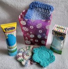 Peeps   Hand Made Scrubby   Washcloth Gift Sets - Blue