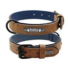 Soft Leather Personalized Dog Collar Id Tag Engraved For Small Medium Large Dogs