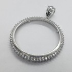 Sterling Silver Cubic Zirconia Silver Eagle Bezel Cz Halo 41 Mm Coins Prong Back