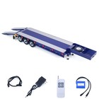 1 14 Metal Semi Trailer 3 Axle 2-section Electric Tailboard For Rc Tractor Truck
