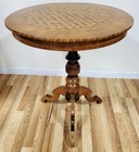 Antique Italian Mid 19th C Walnut   Satinwood Marquetry Inlaid Center Table
