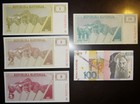 Slovenia 10 Pcs All Different 1-1000 1990-2004