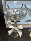 Vintage Bride Groom Toast Goblets Set W Box Treasure Masters 1973 Wedding
