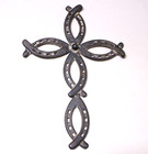 Cast Iron Wall Hanging Cross Horseshoe Spiritual Art Religious  Christianity