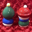 Vintage Christmas Salt   Pepper Shakers Snow People Snowman Never Used No Box
