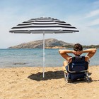 7 Feet Beach Umbrella With Sand Anchor  Tilt  Uv Protection And Vented Canopy
