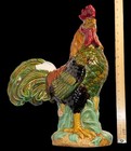 Antique Handpainted Ceramic Rooster Decor Figurine Huge 17   