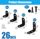 26 Pcs Corner Bracket Brace Set Stainless Steel 90-degree Corner Braces 0 78       0