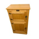 Antique Solid Oak White Clad Ice Box Double Door