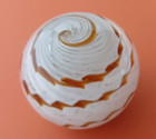 Vtg Mint Amber   White Swirl Art Glass Paperweight