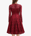 Missmay Vintage Floral Lace Long Sleeve V Neck Cocktail Formal Swing Dress