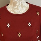 Vintage Sag Harbor Diamond Design Lightweight Burgundy Sweater Xl Pullover 1990s