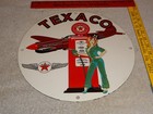Vintage Texaco Aviation Female Model Ww2 Airplane 11 3 4  Porcelain Gas Oil Sign