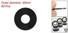60pcs M8 Nylon Flat Washers 8mm Id 20mm Od 1mm Thick Black