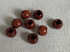 Lot Of Large Vintage Old Stock C1970s Macrame  Wooden Wood  75    Brown Beads