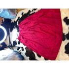 The Cambridge Shop Vintage Red 100  Silk Midi A-line Skirt Pockets Size 8