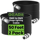 Dmx Cable 50 Ft 2-pack  3-pin Xlr Male To Female 110 Ohm Xlr Dmx Signal Cable   