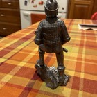 Vintage  Paul Bunyan Axeman Pewter Statue Figure  Signed Ricker 6 Inches 1987