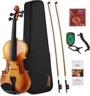 4 4 Violin Set Full Size Fiddle Solidwood For Adults With Hard Case  Shoulder   