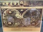 Gold Foiled Blaeu Piscator Wall Map  the New World  Framed   Matte Vintage 22x28