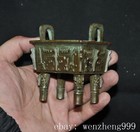 3 2 old China Ancient Dynasty Bronze Fengshui Beast Incense Burner Censer Statue