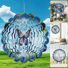 3d Butterfly Wind Spinners  12 Inch Stainless Steel Gradient Color Wind-spinner