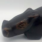 Primitive Hippo Ironwood Figurine Hand Carved Folk Art Safari Animal Dark Wooden