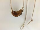 Paracord   Leather Cupped Pouch Shepherd Sling Handmade By David The Shepherd