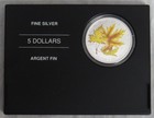 2006 Silver Canada  5 Coloured Maple Leaf 1 Oz 9999 Fine Color Coin Box Coa