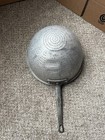 Large Antique Vintage Primitive Aluminum Metal Strainer Colander W long Handle
