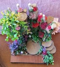3-tier Wood Base Miniature Fairy House Fairie Garden Woodland Figurine Display