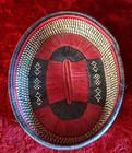  Native Handwoven Bowl Basket  Red And Black Weaves