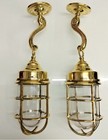 Nautical American Bulkhead Ceiling Hanging Brass Light 1 Piece