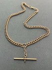 Antique Gold Plated Watch Fob Chain Link Necklace