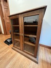 1900   s Handmade Solid Walnut Glass Cabinet