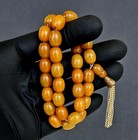 Vintage Catalin Butterscotch Marbled Phenolic Bakelite Tasbih Prayer Beads