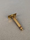 Vintage Gillette 3 Piece Safety Razor Ball End Gold Plated