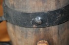 Vintage Wooden Oak Gun Powder Keg Staved Iron Bands 1800 s