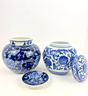 Williams Sonoma Blue Willow Oriental Ginger Jar Pair X2
