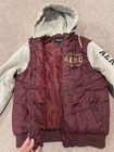 Aeropostale Men s Burgundy Quilted Puffer Hooded Bomber Jacket Medium Preowned