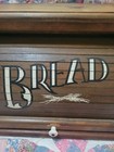 Vintage Wood Roll Top Bread Box Primitive Rustic Cottage Farmhouse Grannycore 