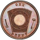 Ms63bn 1959 Chapter 44 Forestville Md Masonic Copper Token Penny  Pcgs- Toned