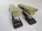 2 Old Vintage Taurus Rexel Retro Brown Tan Staplers Made In England