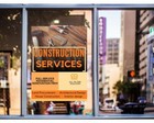 Construction Services   Full Color Window Display Signs   18 w X 24 h