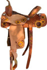 Western Saddle Argentinian Leather Sun Flower Tooled Western Barrel Horse Saddle