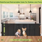 Extra Wide Retractable Baby Gate 80 Inch - Indoor outdoor Mesh Dog Barrier