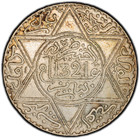 1321 Ah 1903 Morocco 10 Dirhams Pcgs Ms62 Silver  900 Lec 194