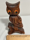 Vintage Mcm 7    Wooden Carved Textured Owl Kitchy Rustic Country Wall Decor