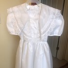 Bonnie Jean Girls White Organza Satin Ruffle Formal Flower Girl Dress - Size 8